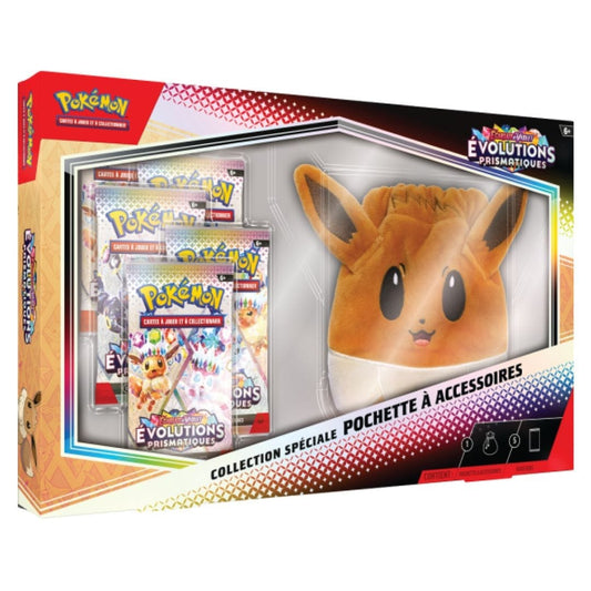Coffret Pochette Evoli Évolutions prismatiques JCC Pokémon - PokemaniasCoffret Pochette Evoli Évolutions prismatiques JCC Pokémon
