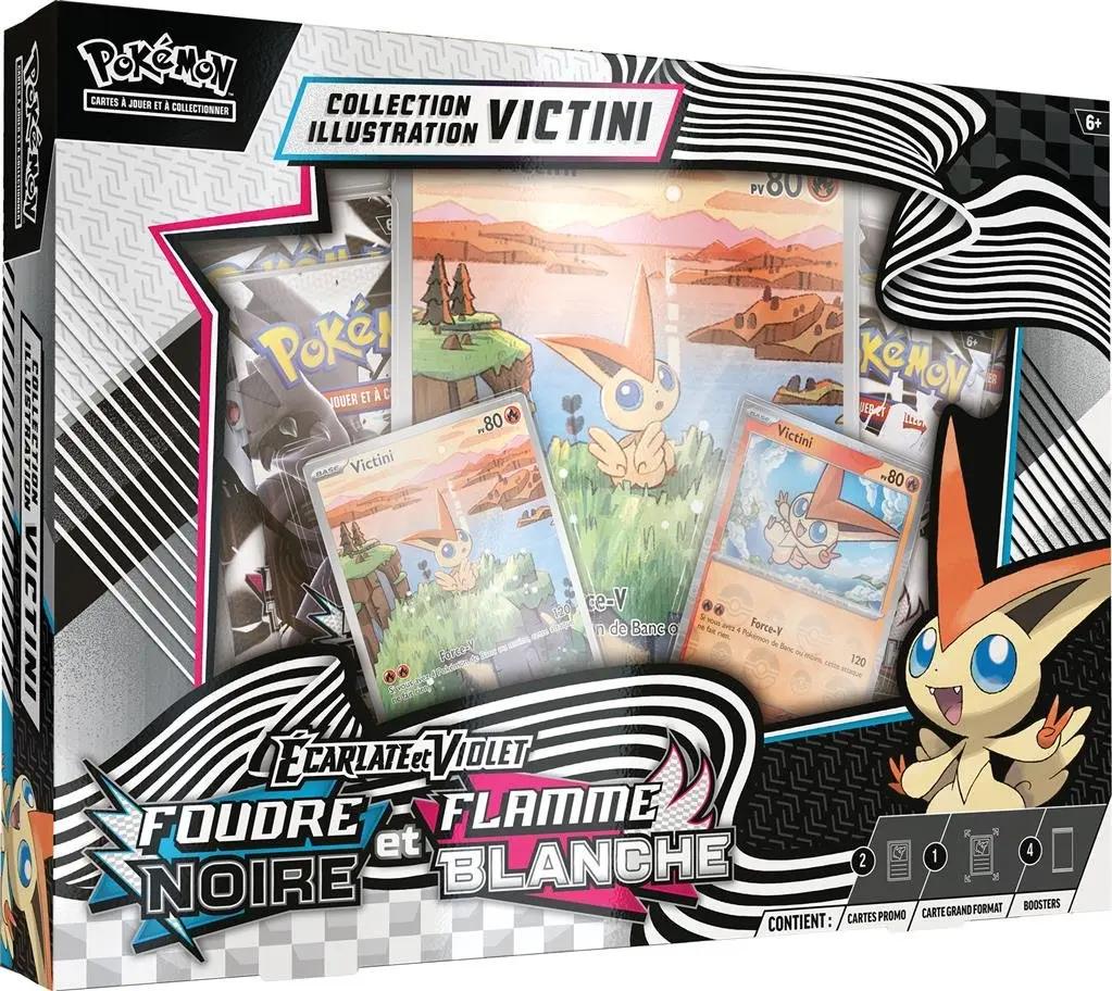 Coffret Victini Foudre noir / Flamme Blanche 10.5 JCC Pokémon - PokemaniasCoffret Victini Foudre noir / Flamme Blanche 10.5 JCC Pokémon