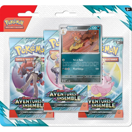 Tri Pack EV09 Aventures ensembles Baggaïd JCC Pokémon - PokemaniasTri Pack EV09 Aventures ensembles Baggaïd JCC Pokémon