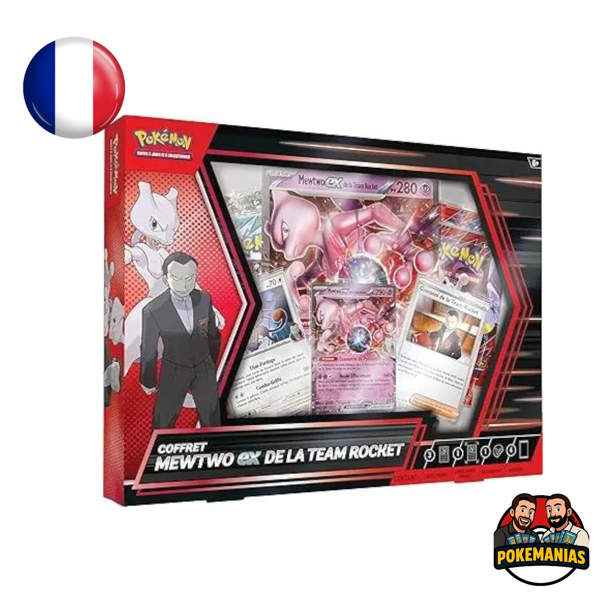 Coffret Pokémon  - Mewtwo ex de la Team Rocket JCC Pokémon FR - Pokemania 